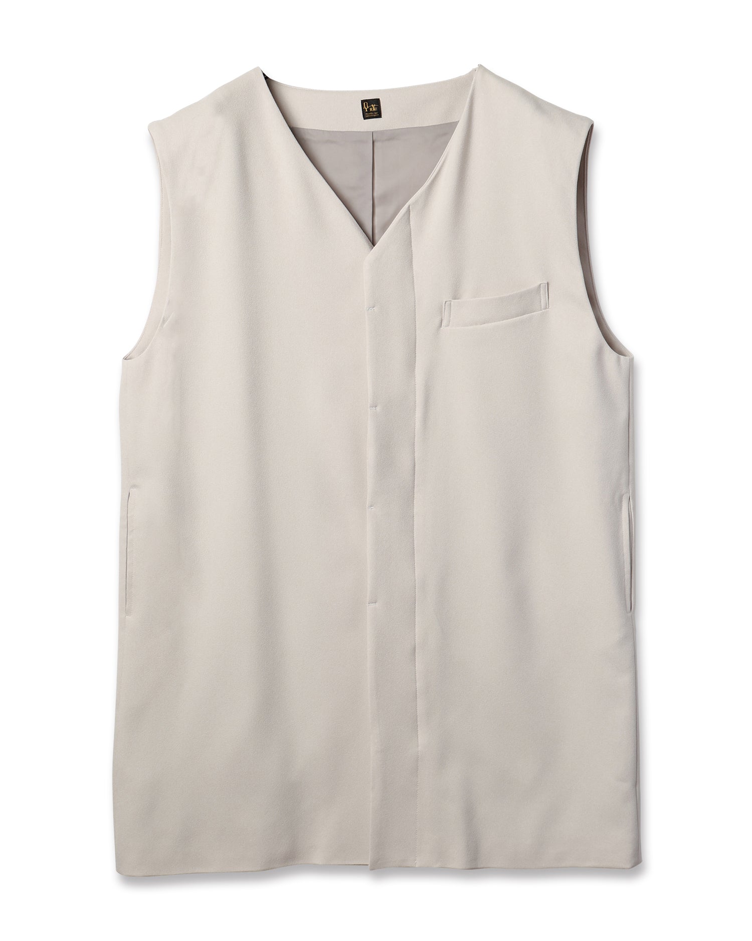 serge long gilet ivory