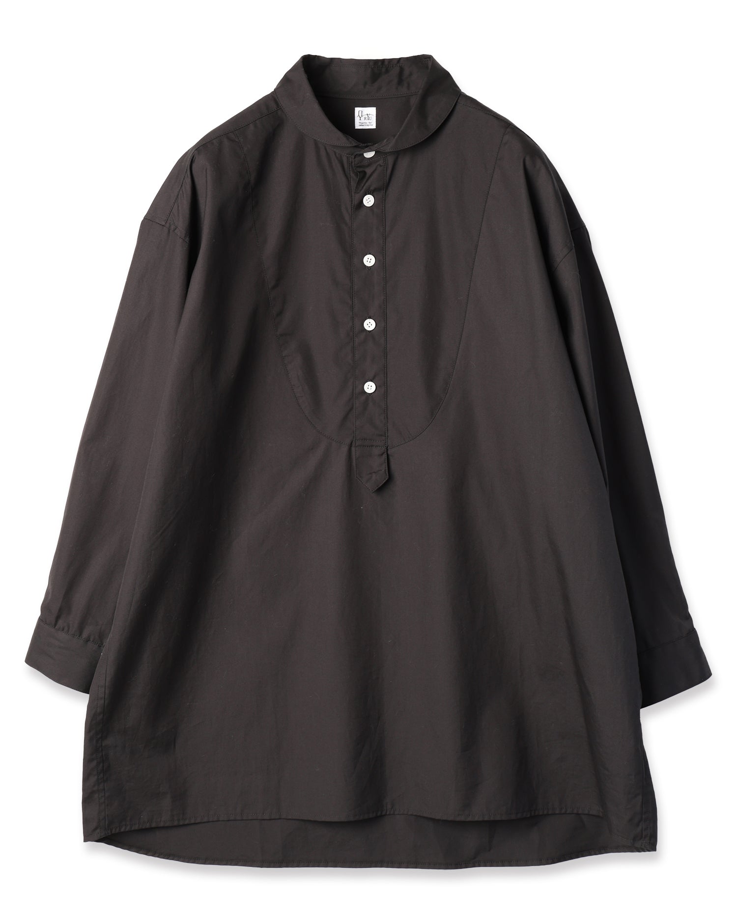 shawl collar over bosom shirt black