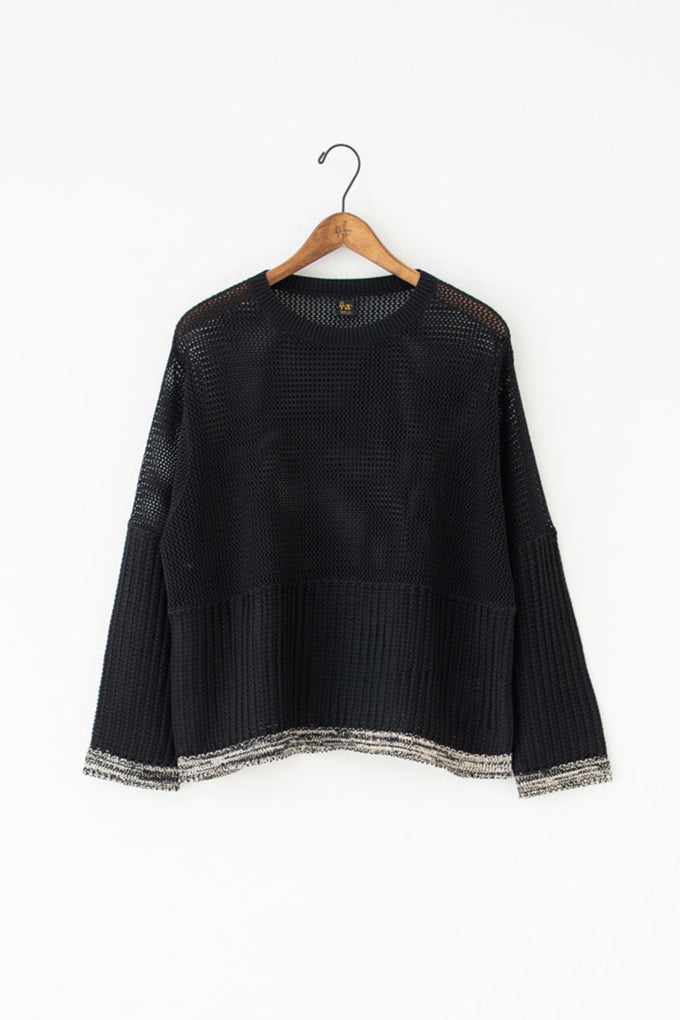 gradation bamboo knit black