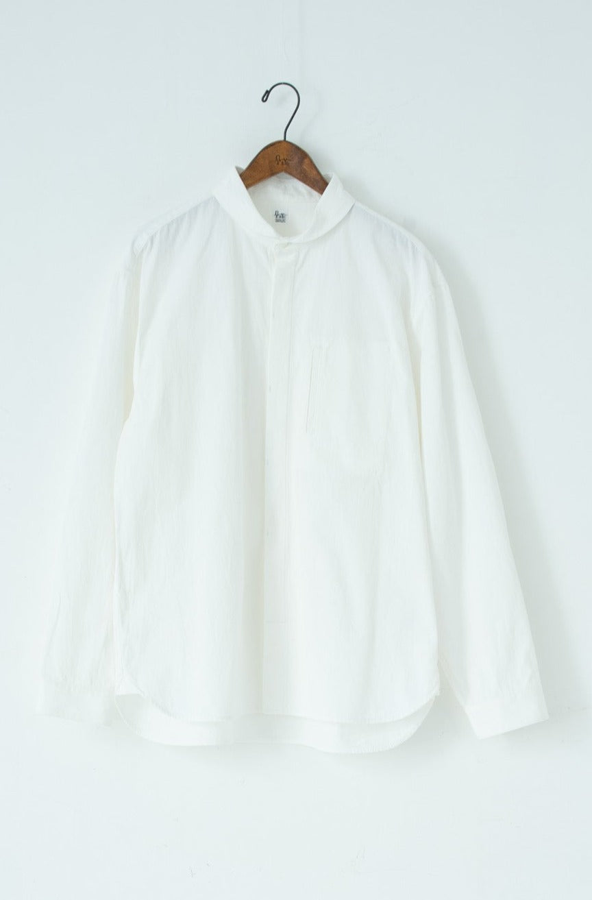 shawl collar over shirt White