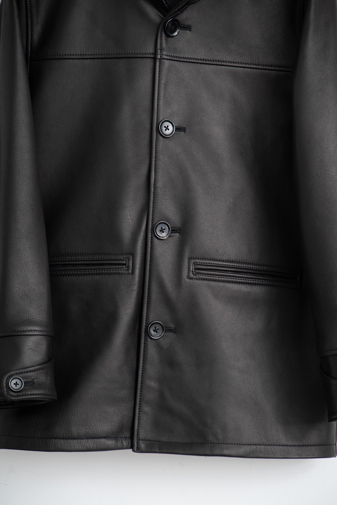 Leather half coat