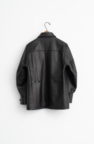 Leather half coat