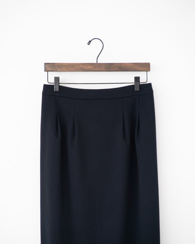 gabardine tuck pencil skirt