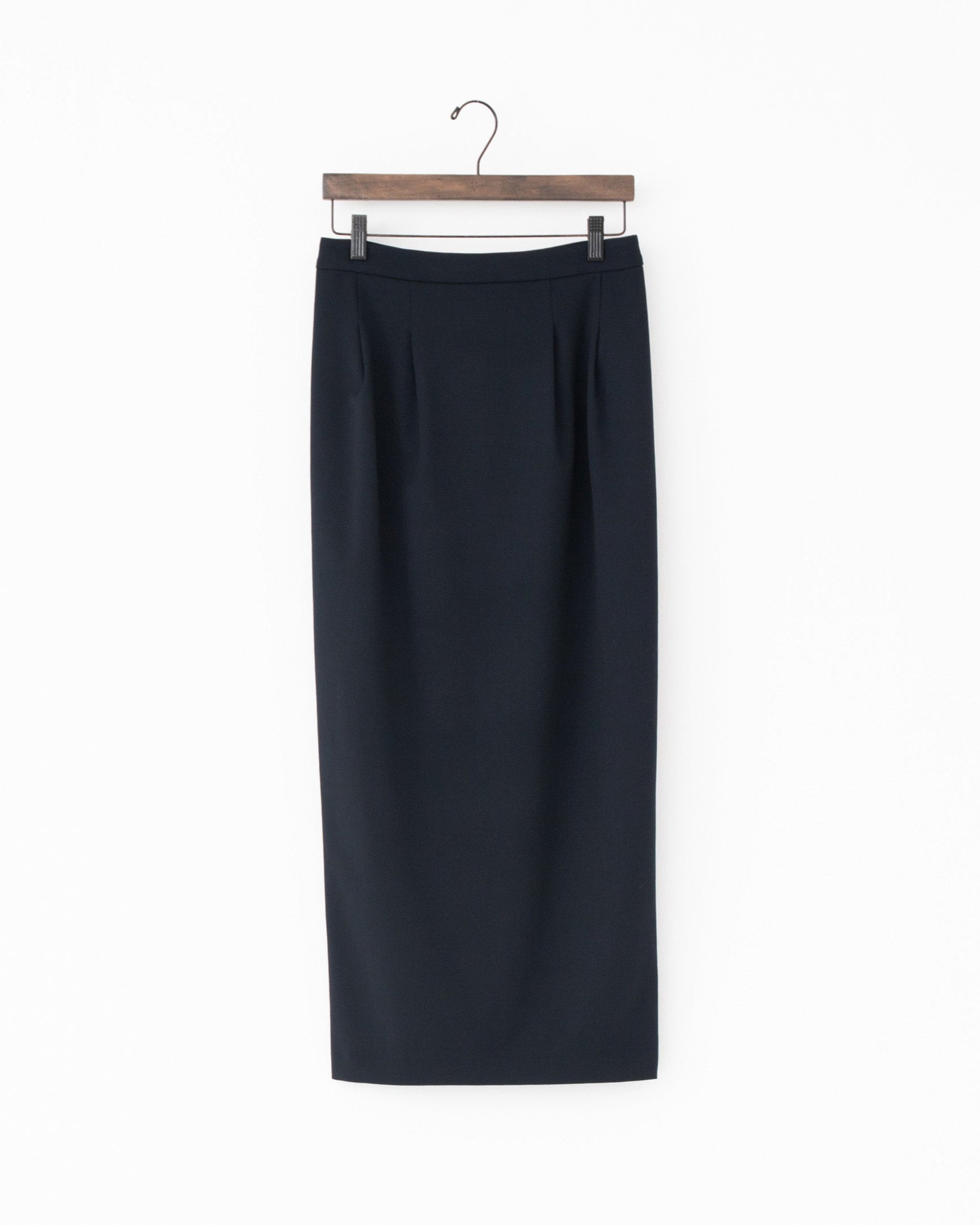gabardine tuck pencil skirt midnight