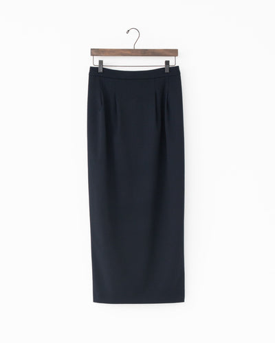 gabardine tuck pencil skirt