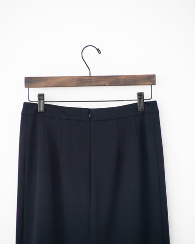 gabardine tuck pencil skirt