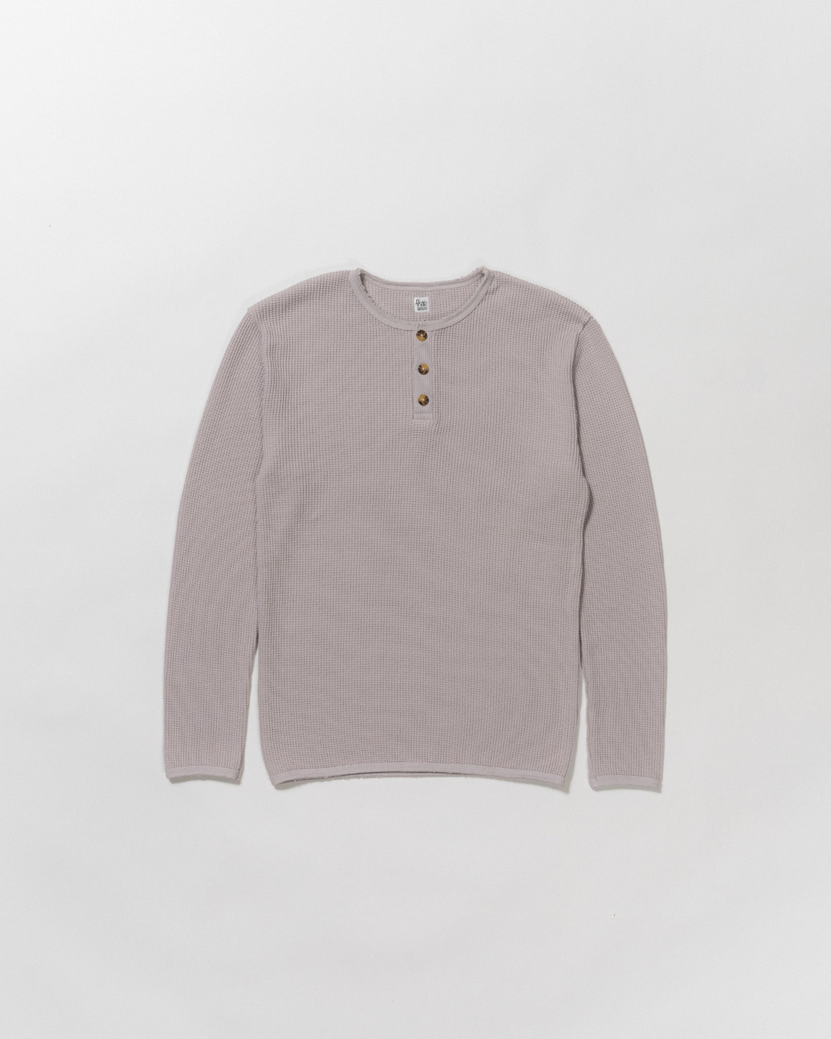 strong waffle henley neck shirt ice gray