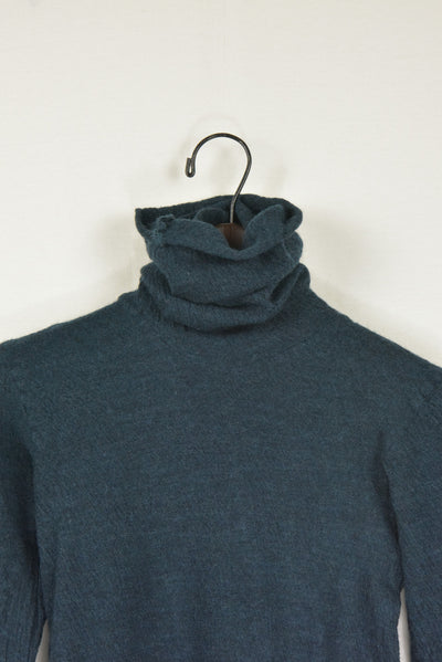 washable wool gauze t-neck knit