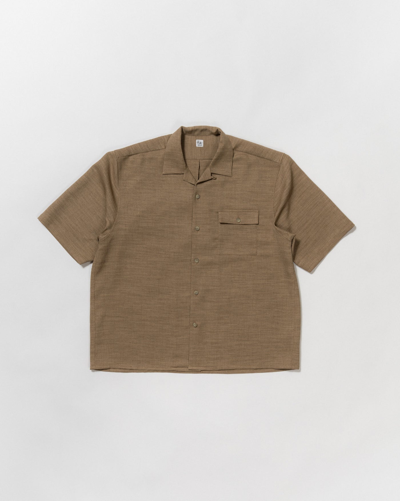 dry slub twill open collar half-sleeve shirt