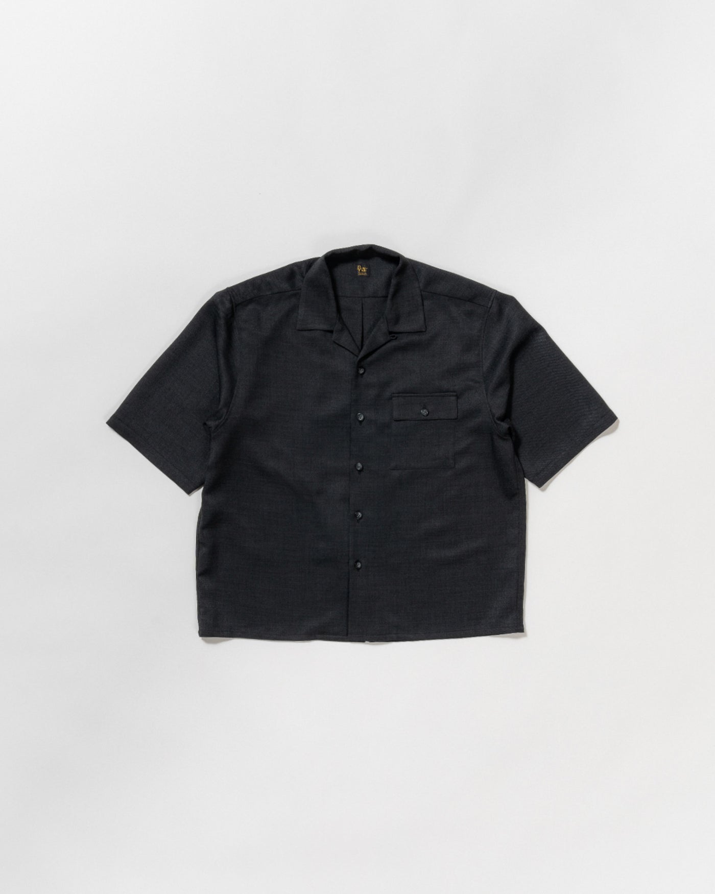 dry slub twill open collar half-sleeve shirt