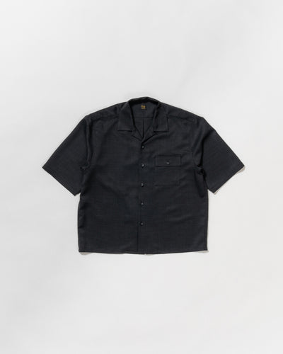 dry slub twill open collar half-sleeve shirt