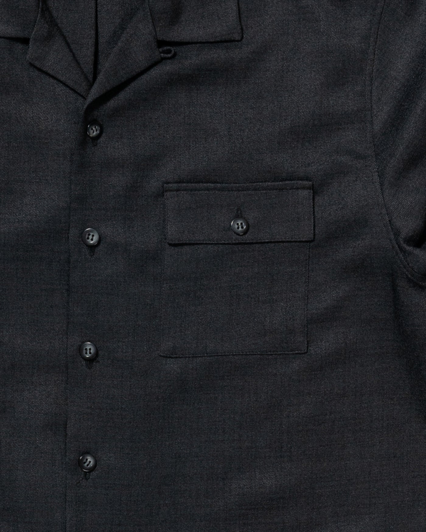 dry slub twill open collar half-sleeve shirt