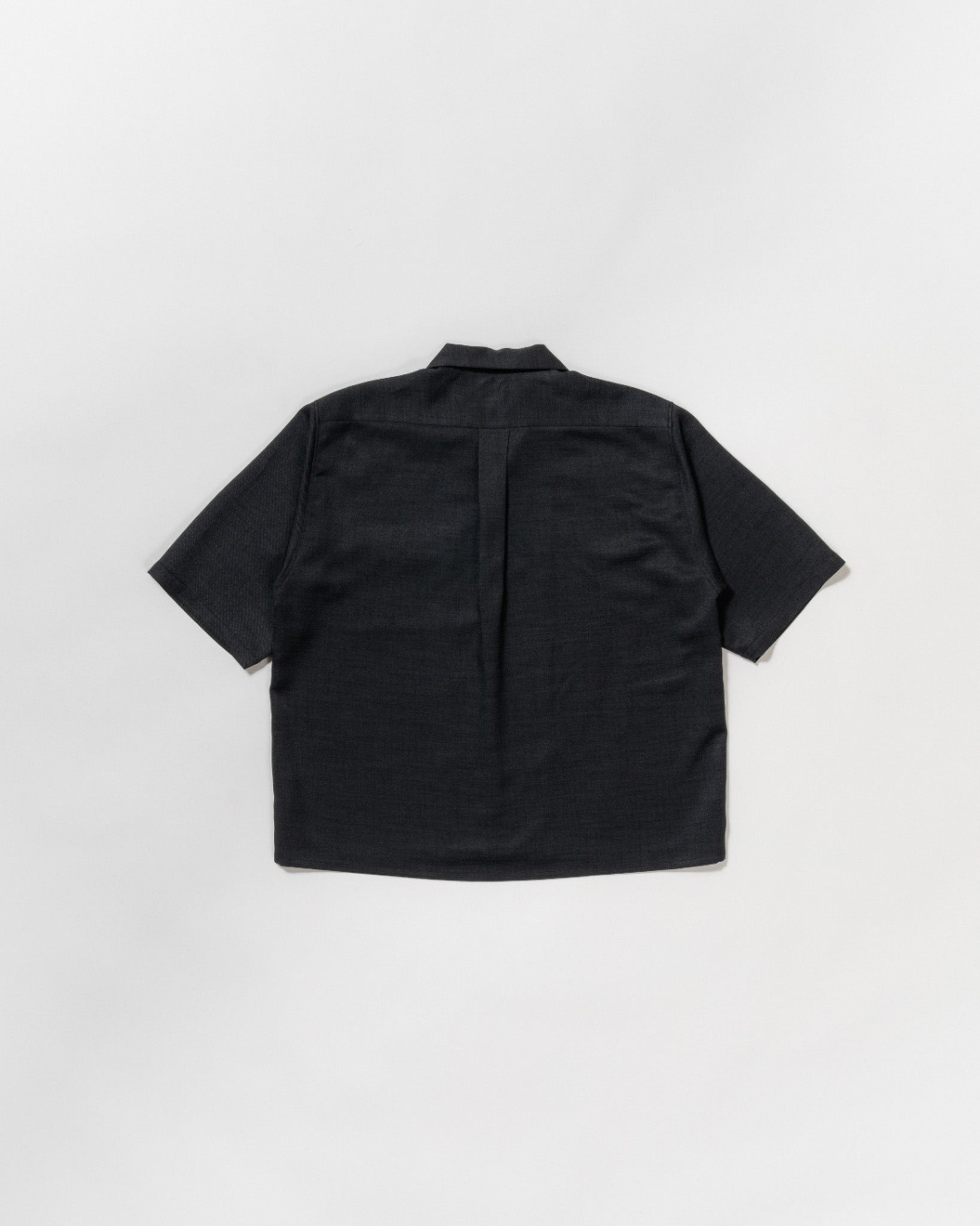 dry slub twill open collar half-sleeve shirt sumi