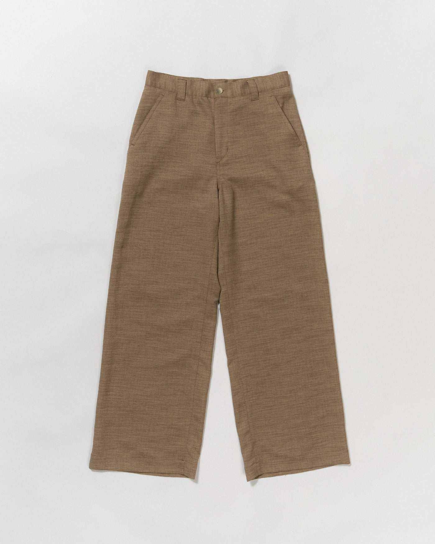 dry slub twill wide full-length pants