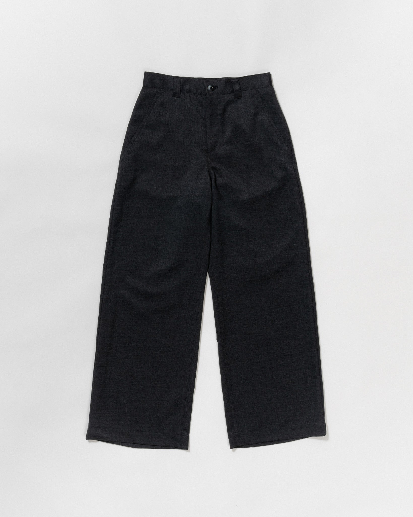 dry slub twill wide full-length pants sumi