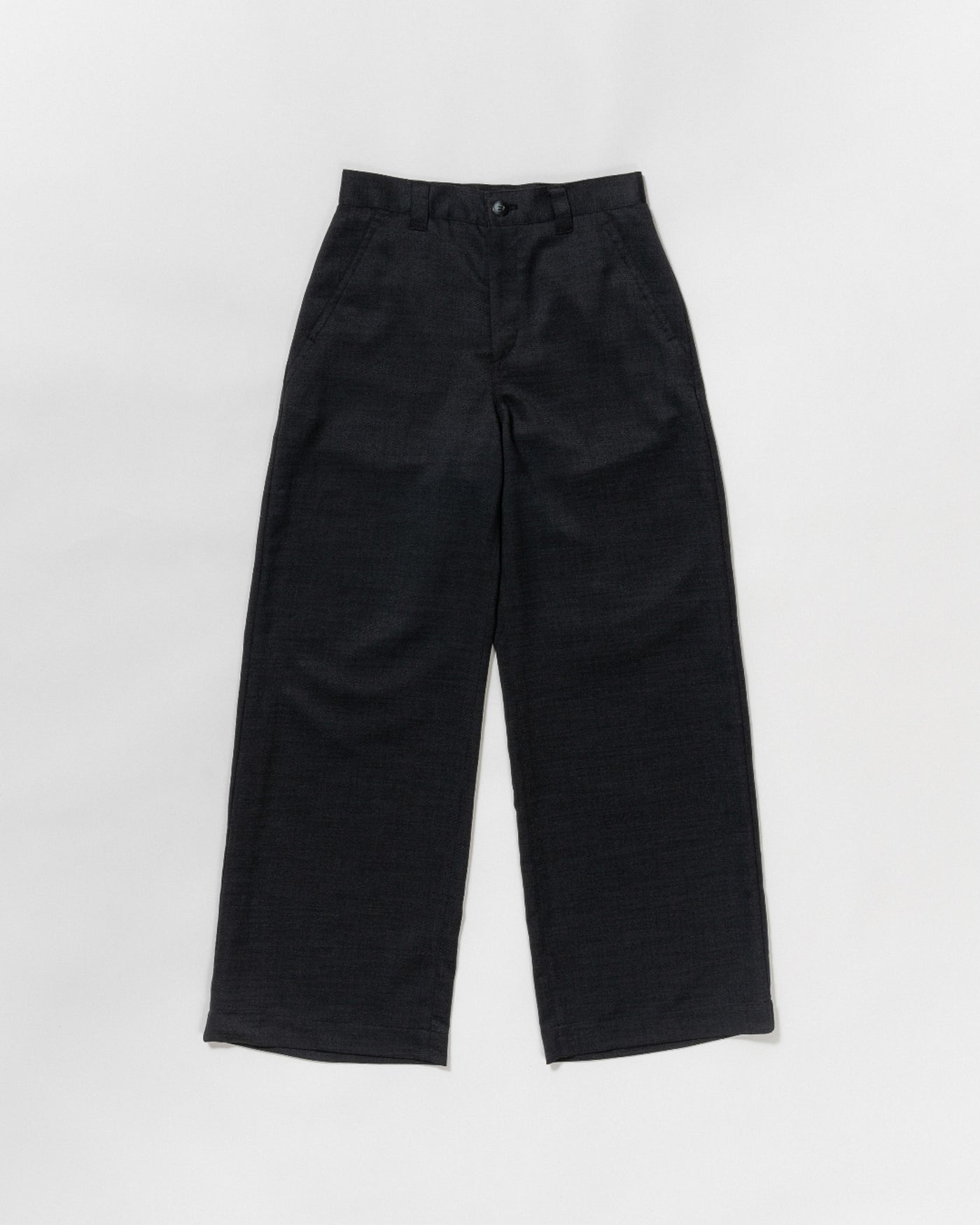dry slub twill wide full-length pants