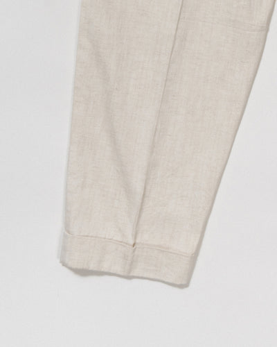 cotton linen two-tuck slacks
